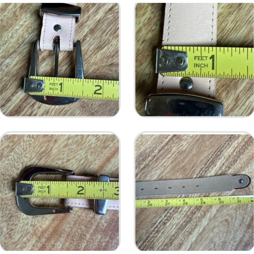 Western Leather Belt Blush Pink Silver Buckle Small Medium Boho Cowgirl Rodeo
